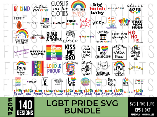 Pride SVG Bundle, LGBT Quotes SVG Files, Pride Shirt Design Bundle