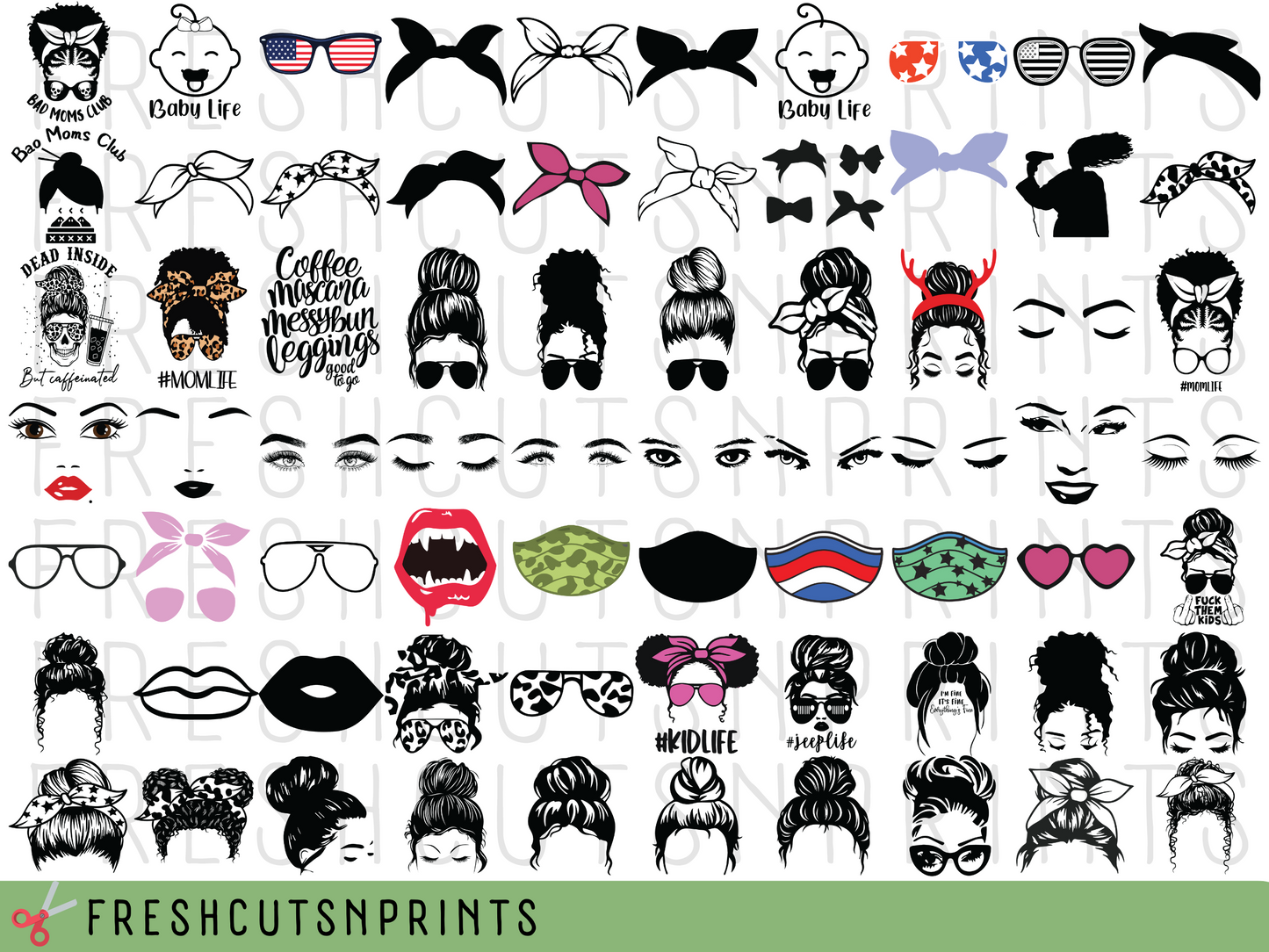 140+ Messy Bun SVG Files , Messy Bun Vector, Messy Bun Cut File, Mom Life SVG, Messy Bun Clipart, Messy bun skull svg, svg files for cricut