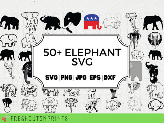 50+ Elephant SVG Bundle , Elephant Silhouette, Elephant Clipart, Elephant Vector, Baby Elephant svg, Elephant cut file, Cute elephant svg