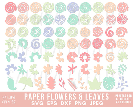 100+ Rolled Flower svg paper flower svg 3d flower svg flower bundle svg flower silhouette rolled paper flowers file paper flower template digital