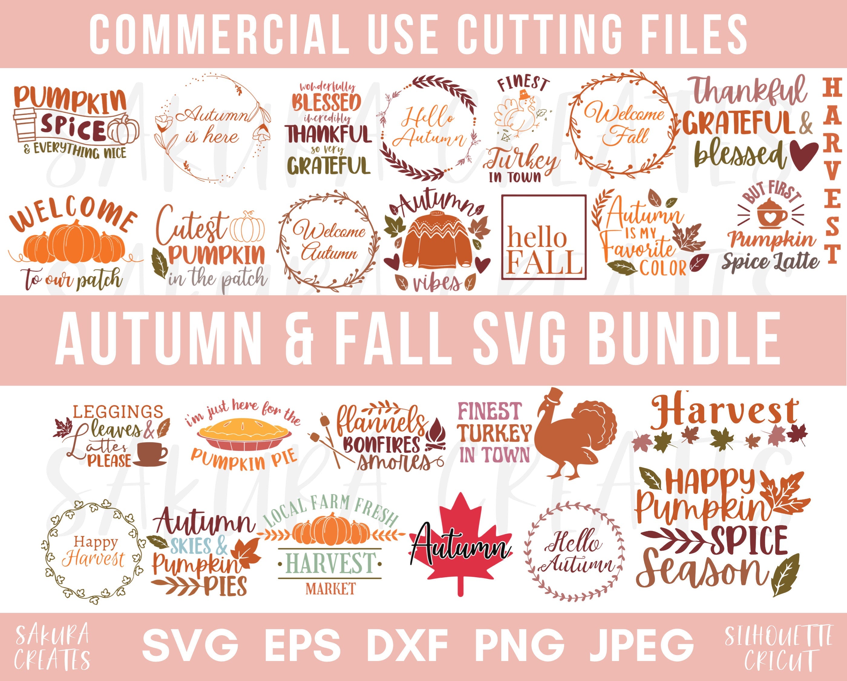 Leaf Monogram Frame SVG Files Sayings / Fall SVG for Cricut