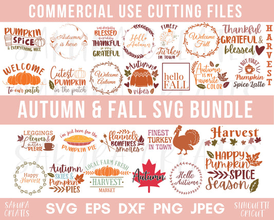 150 Fall SVG Bundle Fall Svg Autumn Svg Thanksgiving Svg Fall Svg Designs Sign Autumn Bundle Svg Fall Quotes Svg Fall Clipart Pumpkin Spice