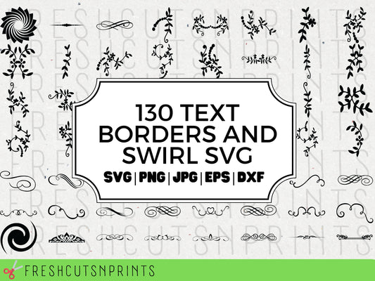 130+ Text Dividers and Swirls SVG Bundle , Flourishes SVG, Swirl vector, flourish vector, Text Divider svg, swirl svg, Commercial Use