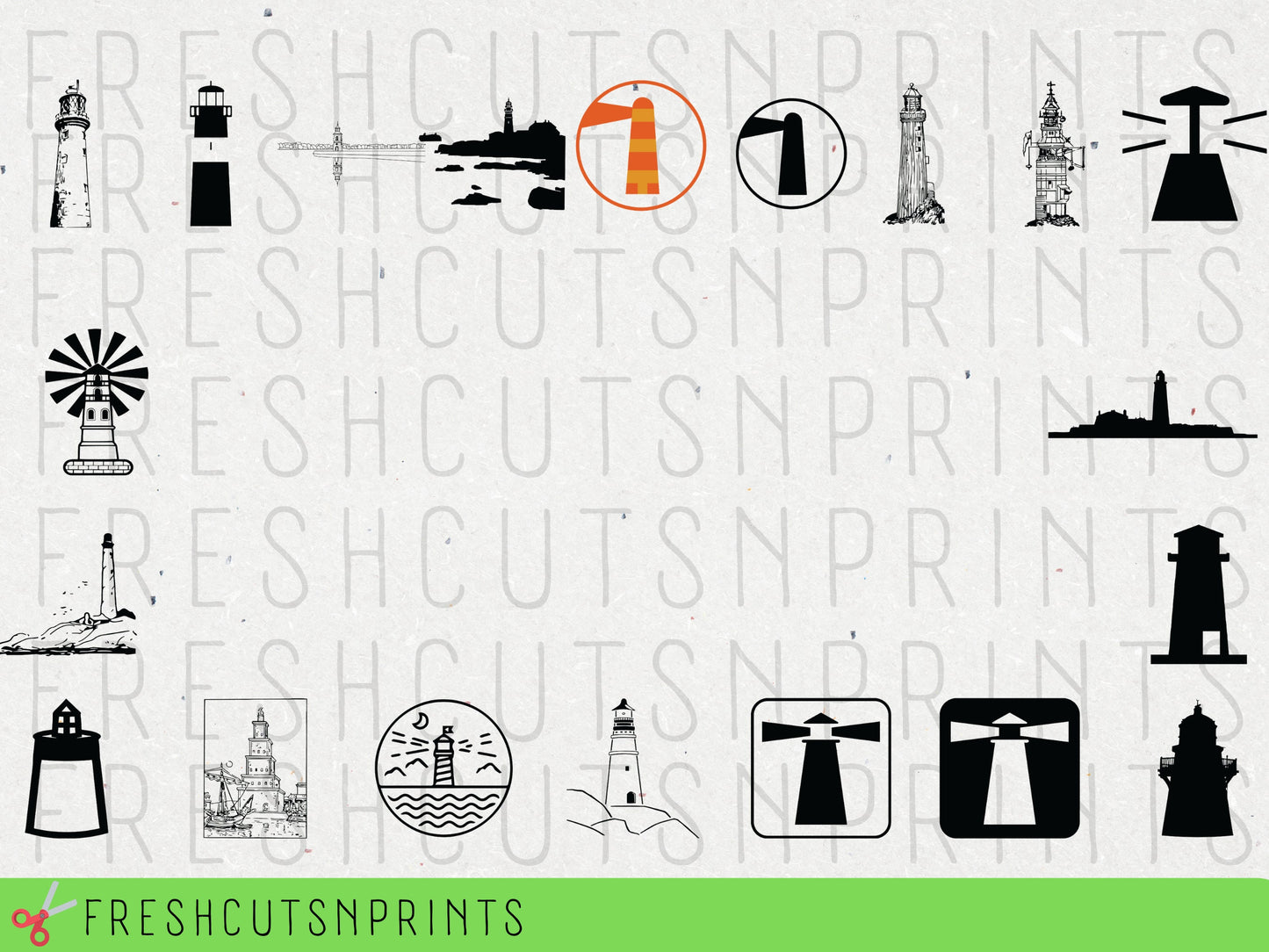20 Lighthouse SVG Clipart Bundle , Lighthouse Cut Files, Lighthouse Clipart, Lighthouse Silhouette, Lighthouse Vector, Commercial Use