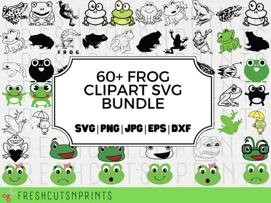 60+ Frog SVG Bundle , Frog clipart, Frog cut files, Frog vector, Frog silhouette, Cartoon Frog svg, Cute frog svg, Frog Face, Commercial Use