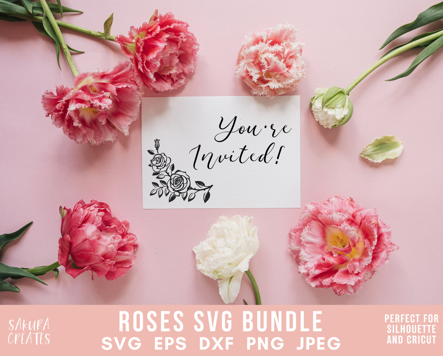 60 ROSE SVG Bundle ROSES Svg Bundle Rose Clipart Svg cut files for Cricut Flowers Keychain Svg files for cricut rose silhouette Rose vector
