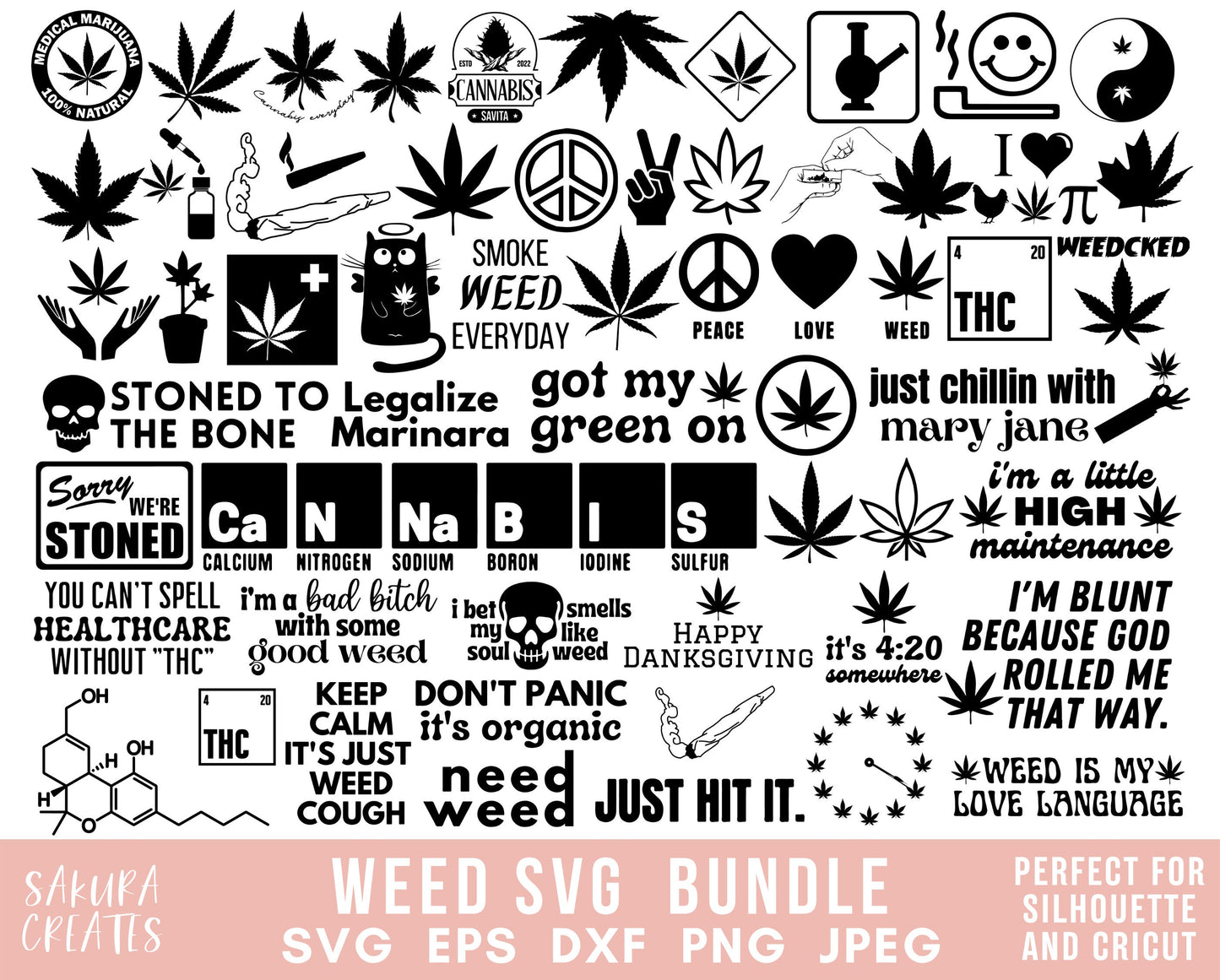 112 Weed SVG Bundle Marijuana SVG Cannabis Svg Weed Leaf Svg Bundle 420 party rolling tray svg legalize weed party Svg Files for Cricut