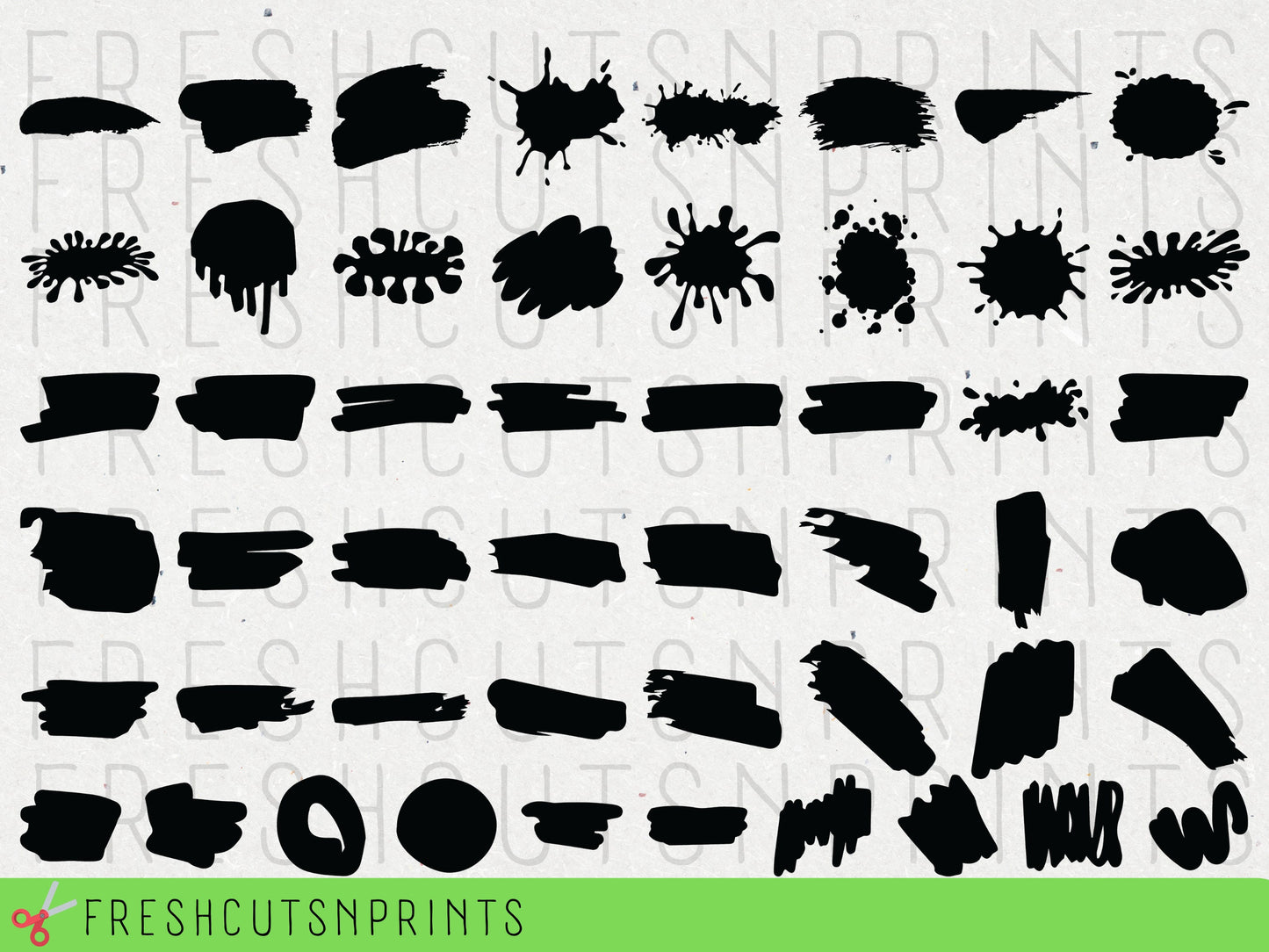 50 Brush Strokes and Splat SVG , Brush stroke svg, splat svg, brush stroke cut file, brush stroke clipart, splat clipart, Commercial Use