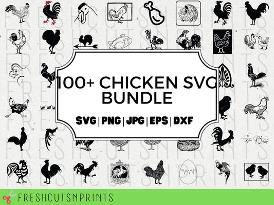 100+ Chicken SVG Bundle, Chicken Clipart, Chicken Vector, Chicken Decal, Chicken Vinyl, Chicken Cut File, Chicken Silhouette, Commercial Use