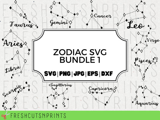 Zodiac SVG Bundle 1, Zodiac Signs, svg, Zodiac Constellations, Aries, Leo, Taurus, Virgo, Gemini, Libra, Cancer, Scorpio, Pisces, Capricorn
