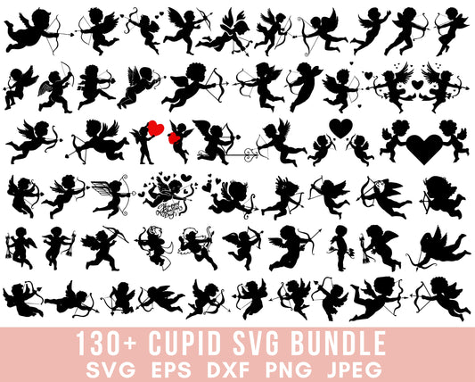 130+ Cupid SVG Bundle Cupid Clipart Cupid Vector Cupid Cut File Valentine Svg Cupid Silhouette Romantic svg Love svg files for cricut