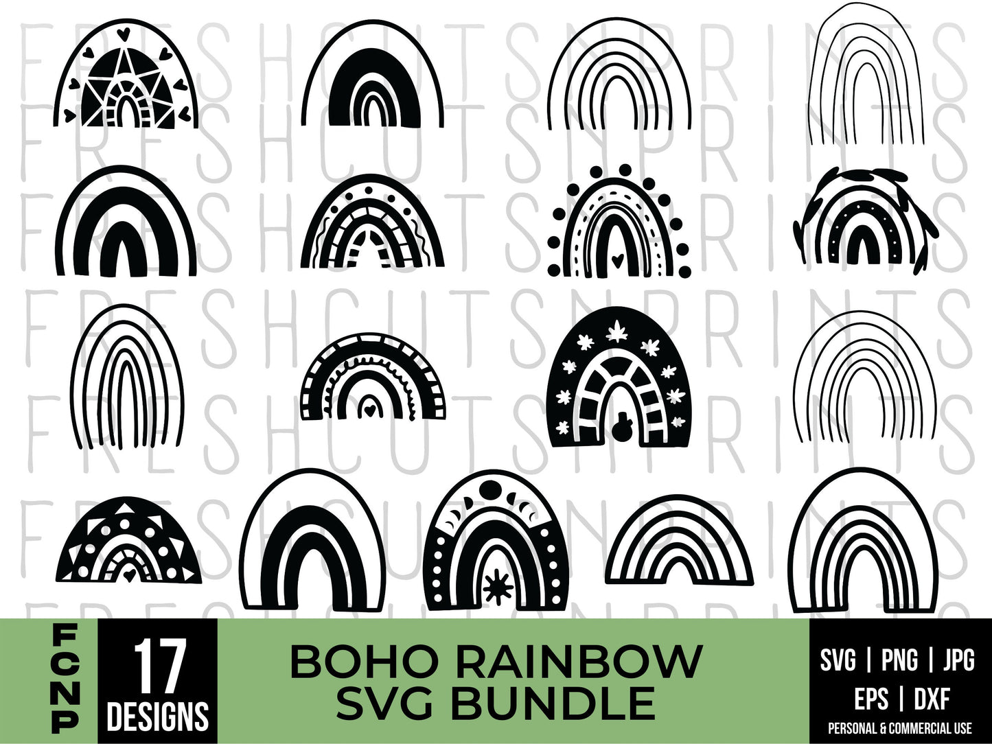 17 Boho Rainbow SVG Bundle, boho svg, Rainbow svg, Rainbow cut files, Boho cut files, Boho Clipart, Rainbow Clipart, Boho Cut File, Svg File