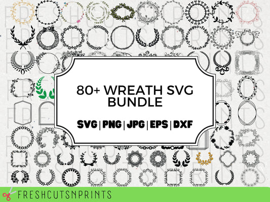 80+ Wreath svg Bundle, Floral Wreath svg, Wreath Border svg, Wedding Wreath svg, Flower Wreath svg, Flower Border svg, Wreath Cut Files