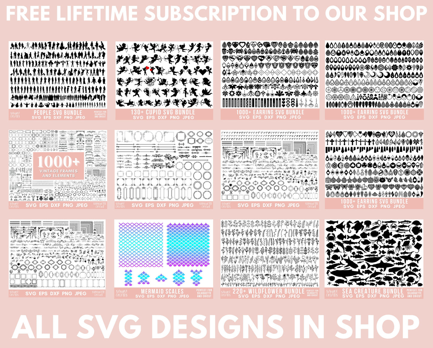 10,500+ Mega SVG Bundle Animal Svg Plants Svg Flower Svg Sunflower Svg Monogram Svg Files for Cricut Big Svg Bundle Big Clipart Mega Bundle