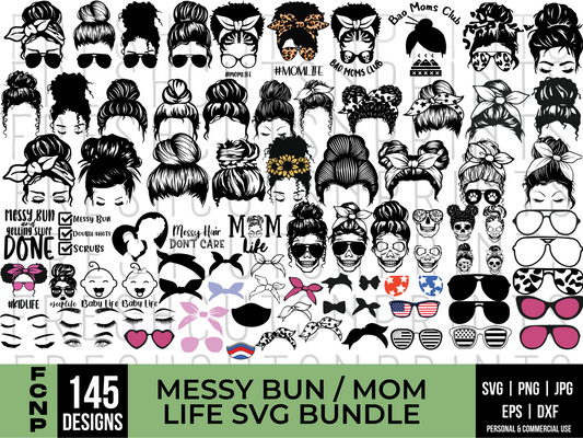 140+ Messy Bun SVG Files , Messy Bun Vector, Messy Bun Cut File, Mom Life SVG, Messy Bun Clipart, Messy bun skull svg, svg files for cricut