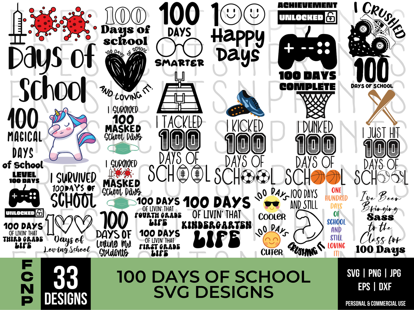 100 days of school svg, school svg, 100 days smarter svg, 100th day of school svg, Teacher svg, 100 days unlocked, i crushed 100 days