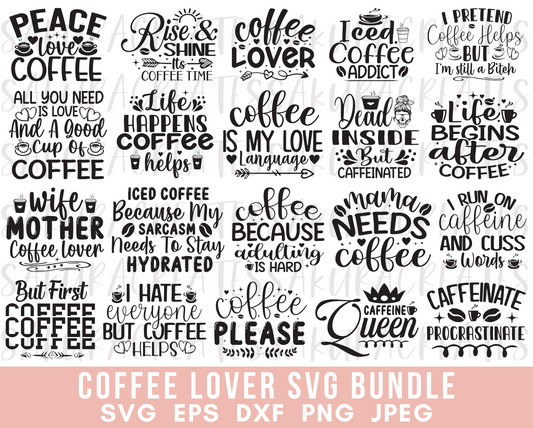 Coffee svg bundle mug svg bundle funny coffee saying svg coffee quote svg mug quote svg mug svg file for cricut caffeine queen coffee lover