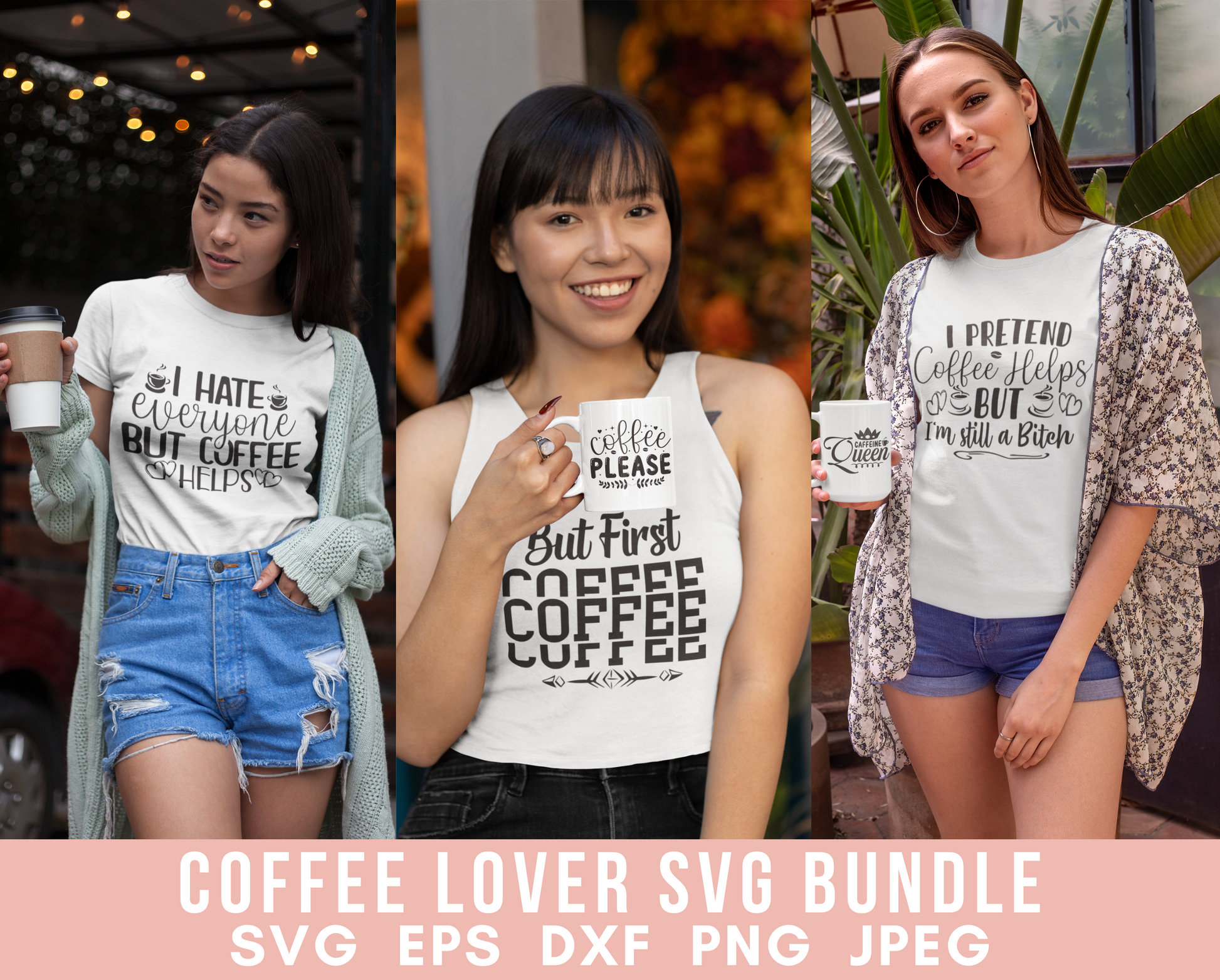 BUY 4 GET 50% OFF 32 Coffee Quotes svg Bundle dxf png coffee mug design svg  glowforge laser cut files coffee svg sayings cut file for cricut