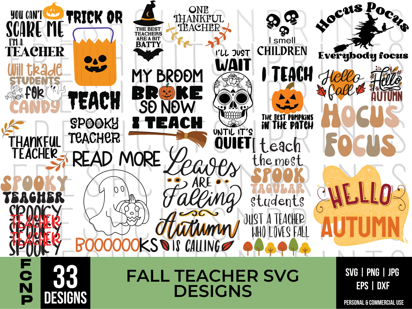 Fall Teacher SVG Bundle, Halloween Teacher svg, School svg, Autumn svg, Spooky Teacher svg, Teacher Shirt, SVG files for Cricut, Hello fall