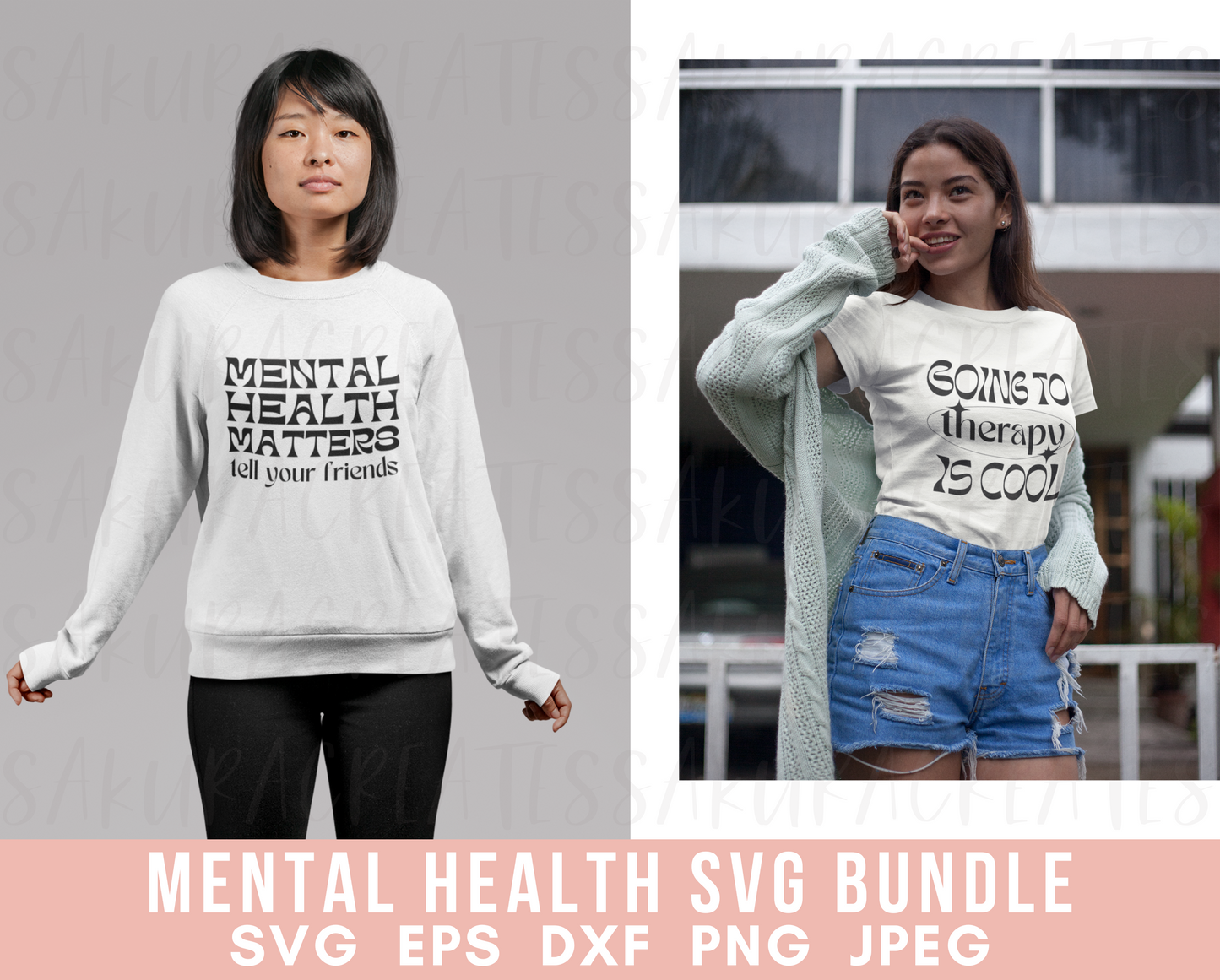 Mental Health SVG Bundle Inspirational svg Motivational svg Mental health shirts Silhouette quotes positive svg files for cricut self love