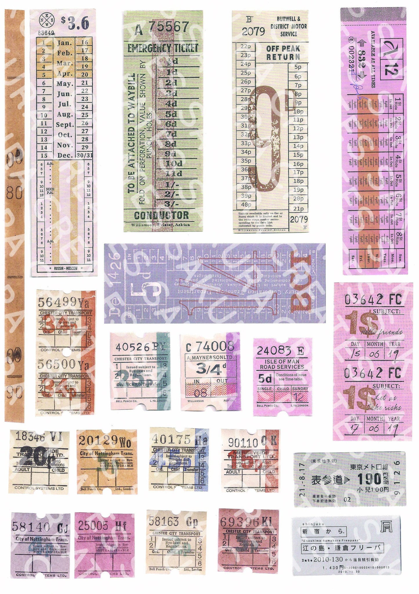 70+ Printable Vintage Tickets, Vintage Ephemera Printable Digital Collage Sheet Journaling Supplies, Junk Journal Tickets, SakuraCreates