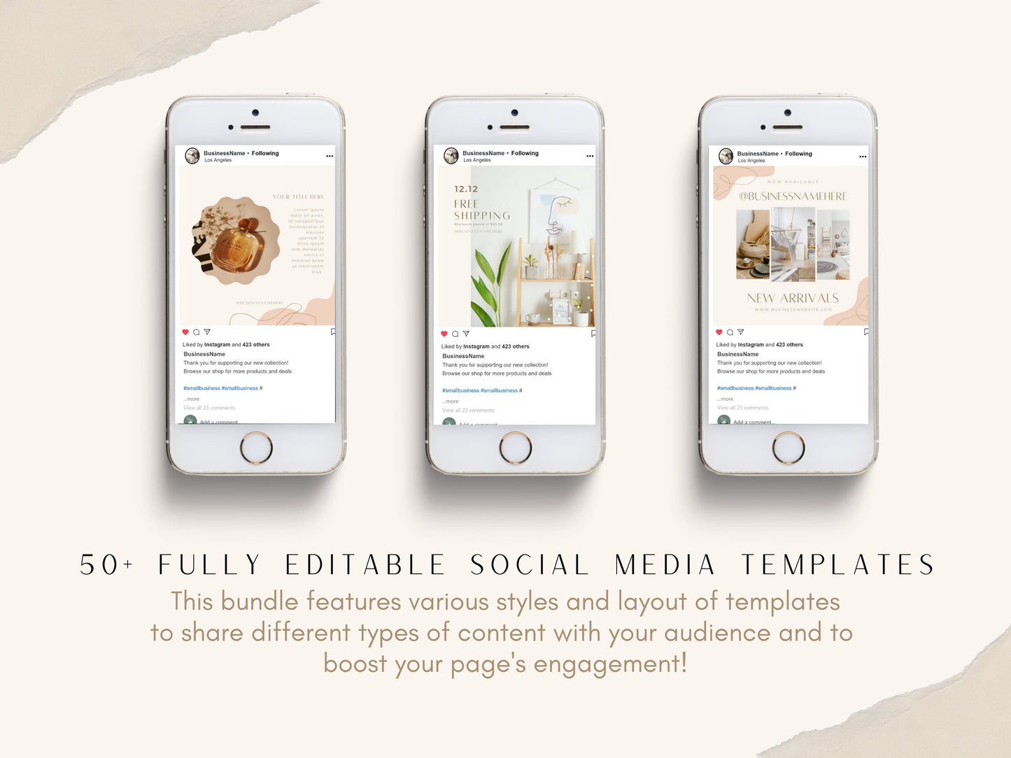 50+ Instagram Templates for Canva - Engagement Booster, Canva Blogger Templates, Social Media Template, Boho Template, Instagram Post