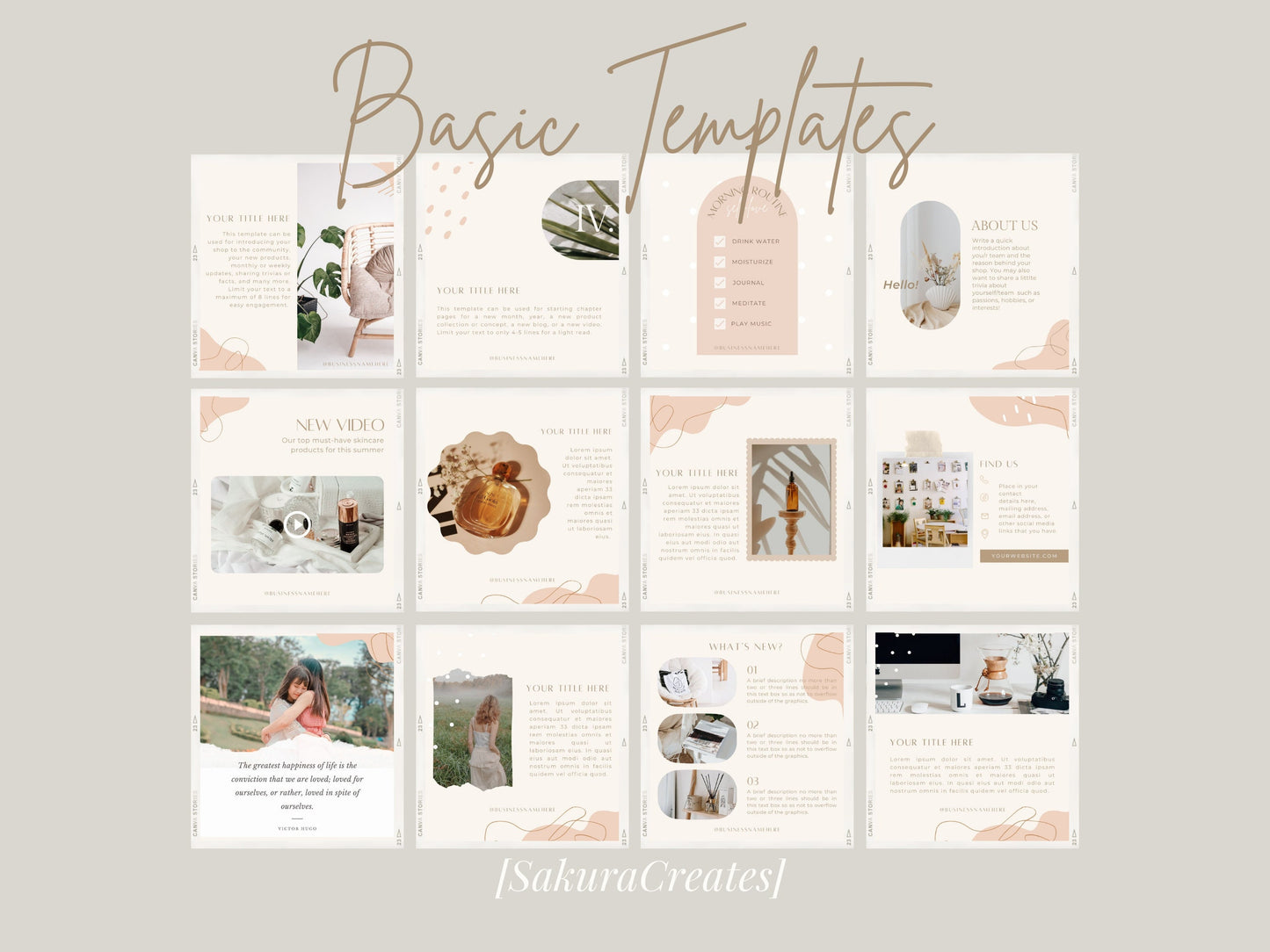 50+ Instagram Templates for Canva - Engagement Booster, Canva Blogger Templates, Social Media Template, Boho Template, Instagram Post