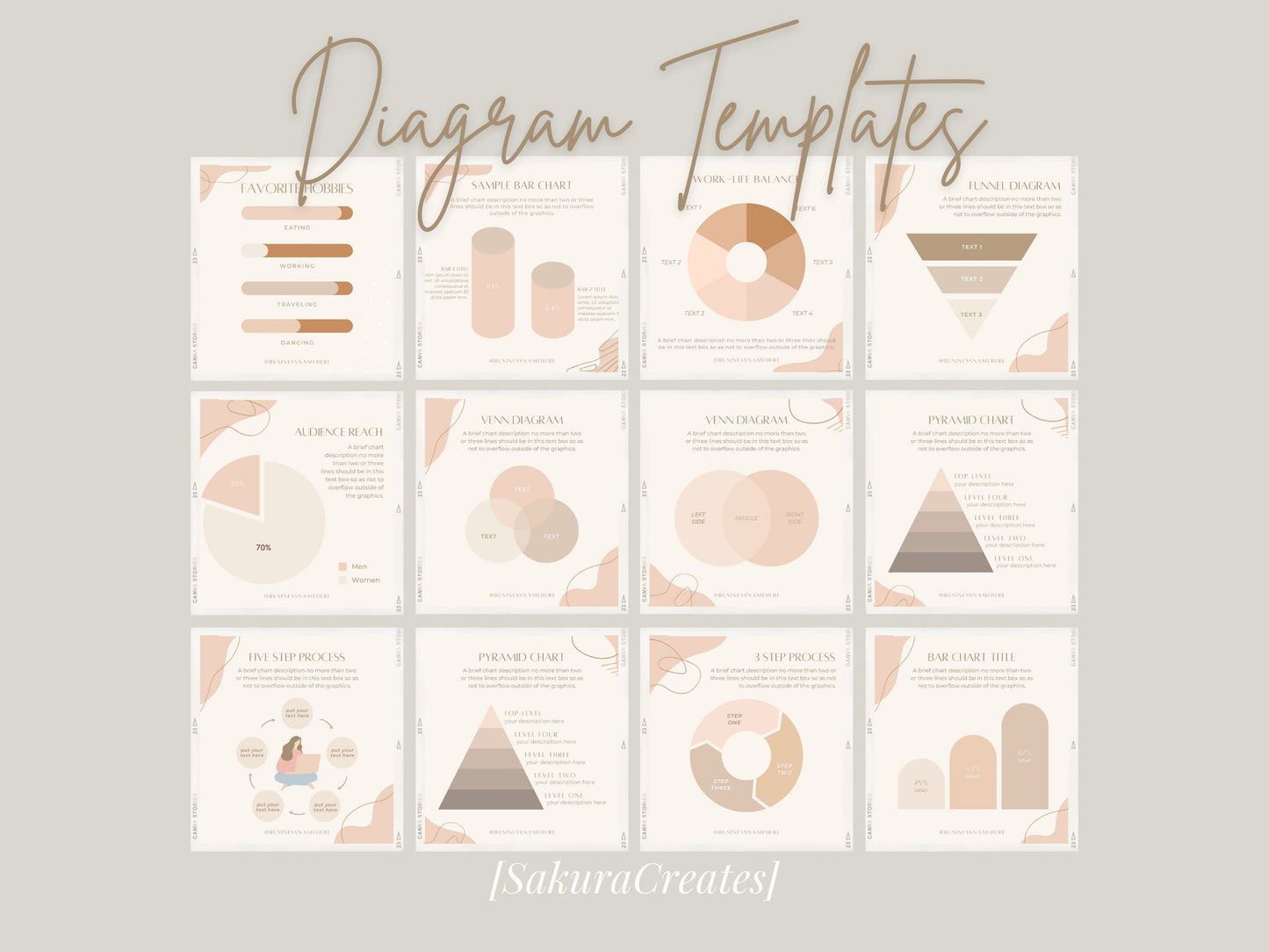 50+ Instagram Templates for Canva - Engagement Booster, Canva Blogger Templates, Social Media Template, Boho Template, Instagram Post