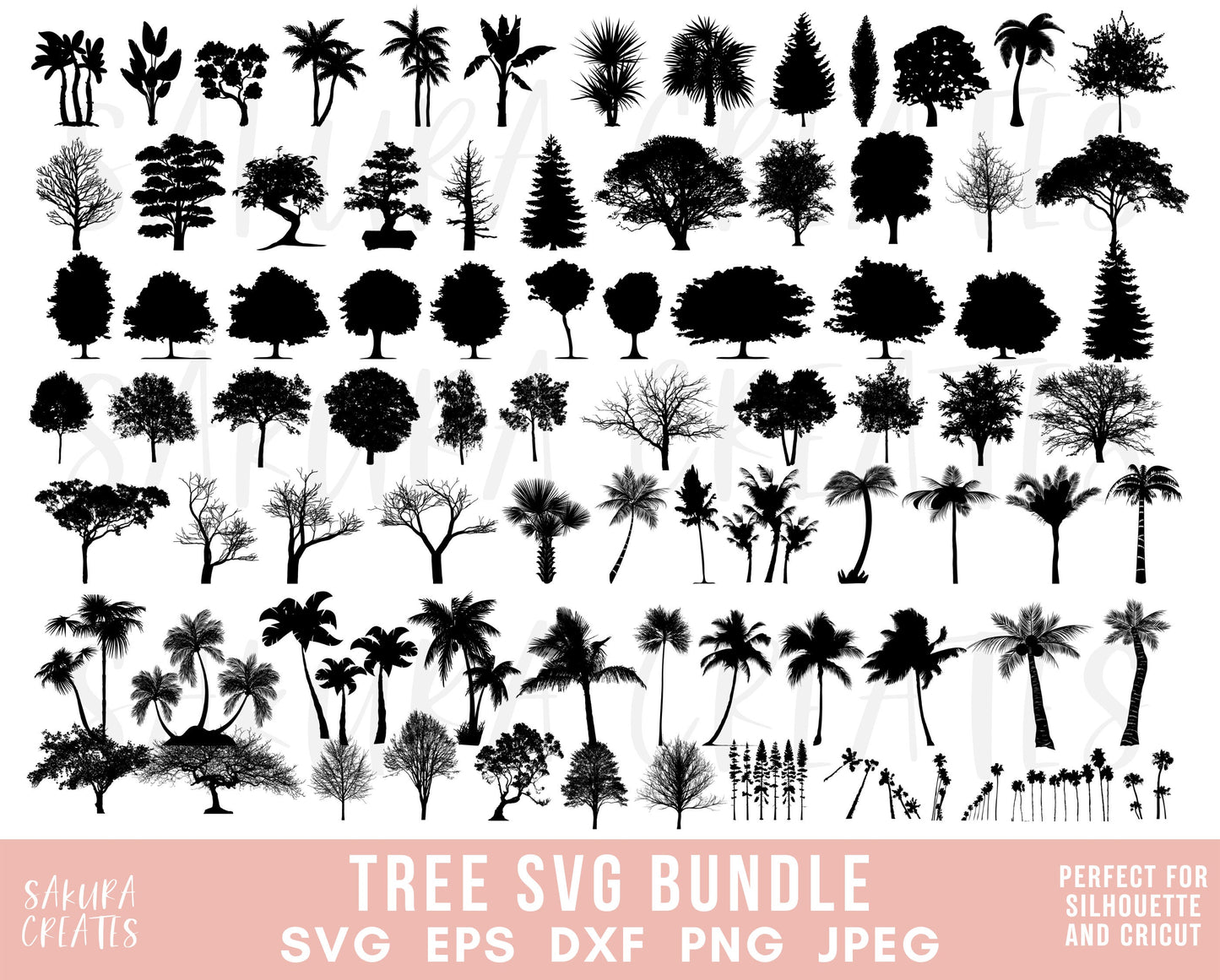 Tree SVG Bundle Tree Silhouette svg Tree Cut Files Forest svg Tree Clipart palm tree svg tropical tree svg woods svg forest svg nature svg