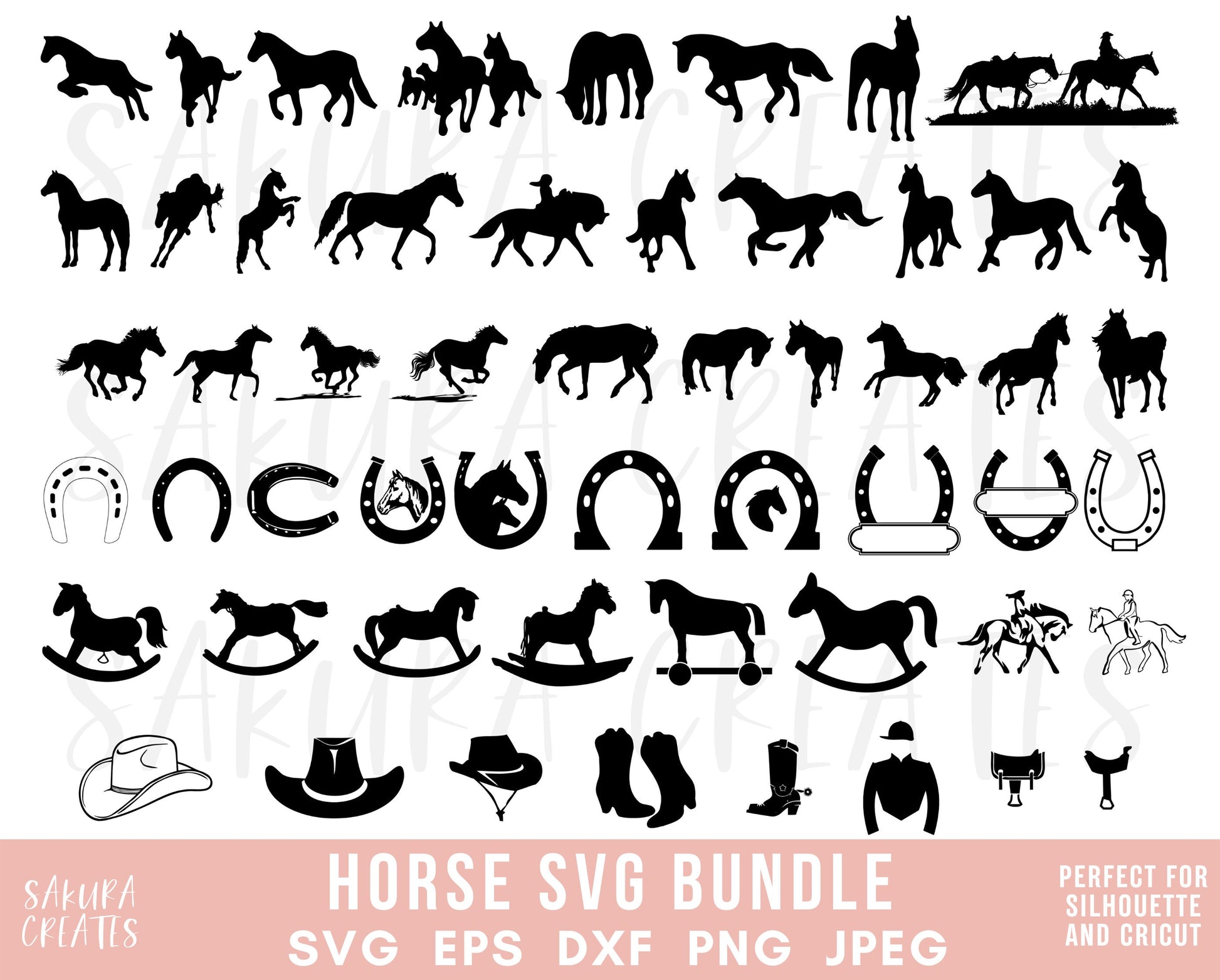 Horseshoe Silhouette, Horseshoe SVG Bundle