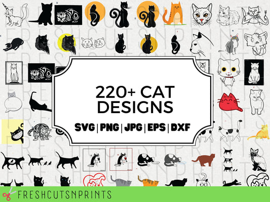 200+ Cat Bundle svg, Cat svg, Kitty svg, Cute Cat svg, Svg files for Cricut, Cat head, Cat face, cat svg, Funny cats, Cat silhouette