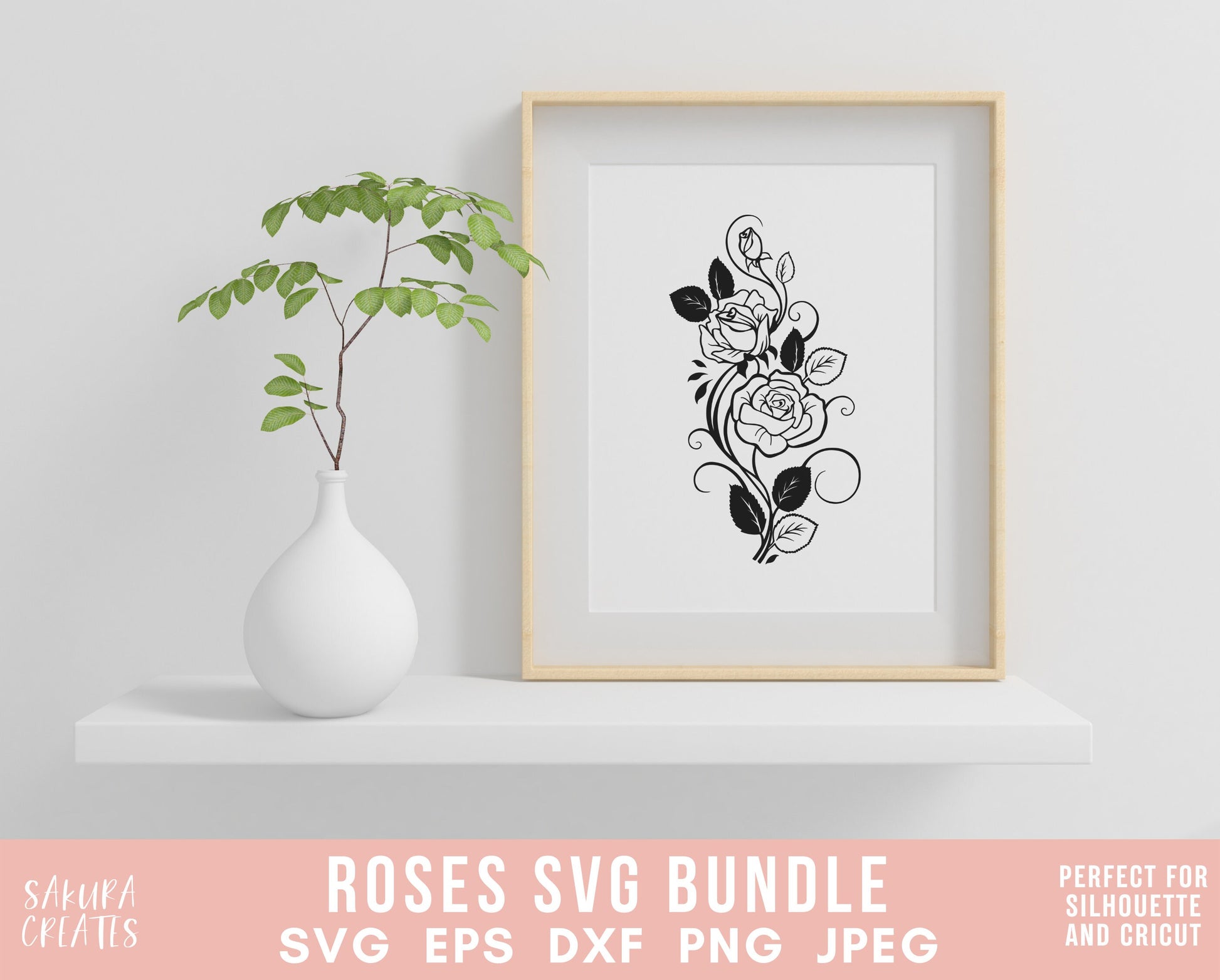 60 ROSE SVG Bundle ROSES Svg Bundle Rose Clipart Svg cut files for