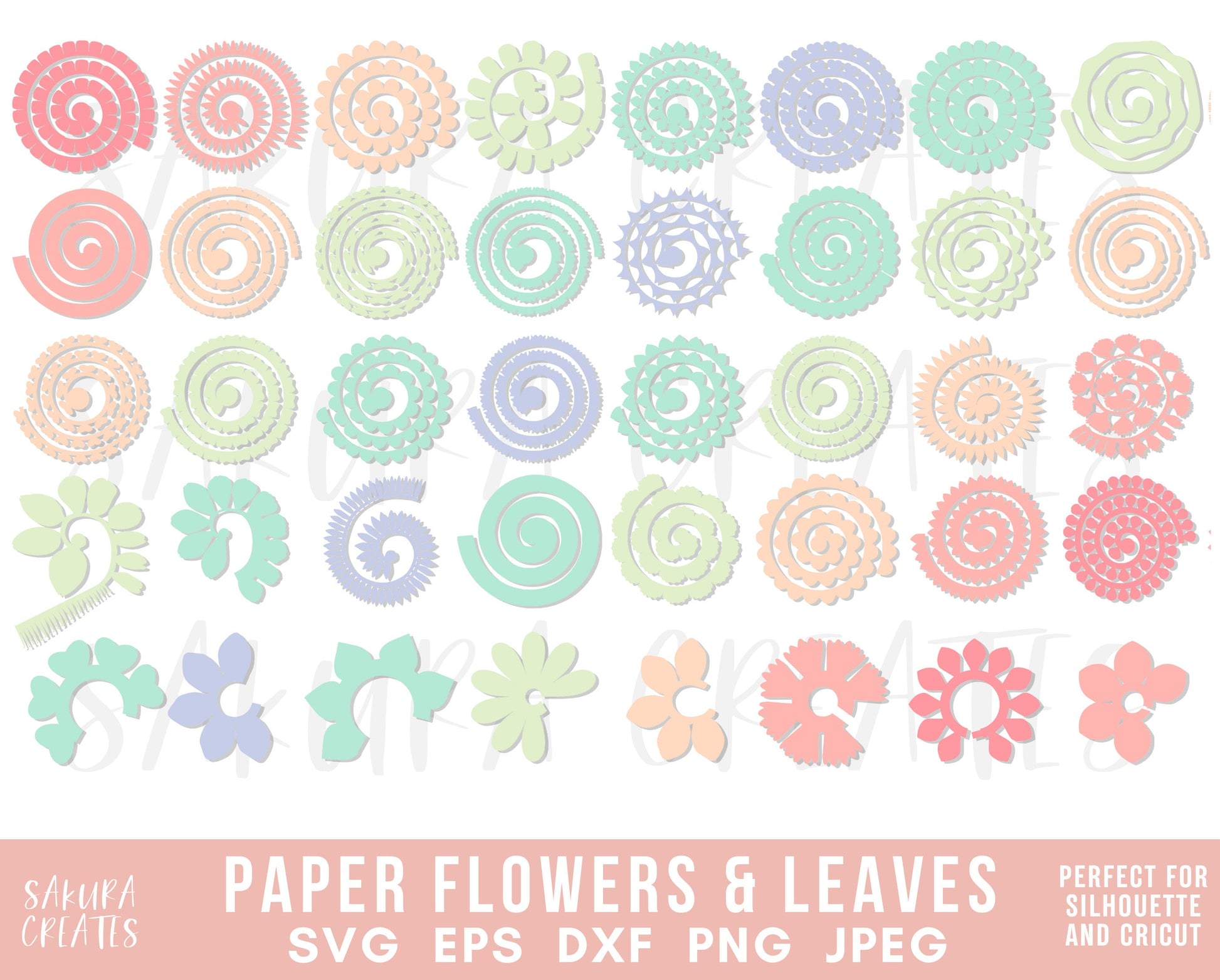 Flower SVG Bundle, rose svg, flowers svg, bouquet svg, floral svg, leaf svg,  leaves svg, wreath svg, svg designs, svg files for cricut, png - So Fontsy