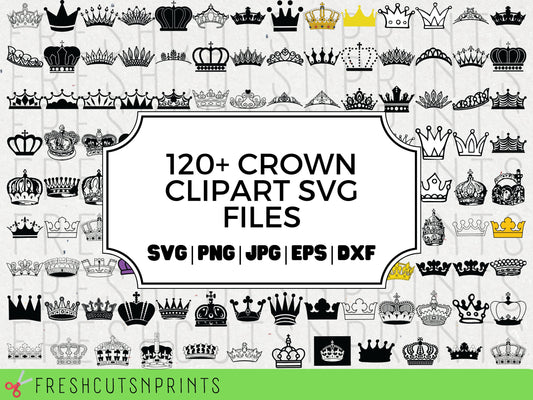 120+ Crown Clipart Bundle , Crown svg, Tiara SVG, Tiara Clipart, Crown Cut Files, King svg, Queen Svg, Princess svg, Crown Silhouette