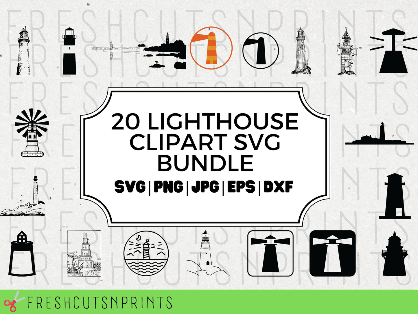 20 Lighthouse SVG Clipart Bundle , Lighthouse Cut Files, Lighthouse Clipart, Lighthouse Silhouette, Lighthouse Vector, Commercial Use