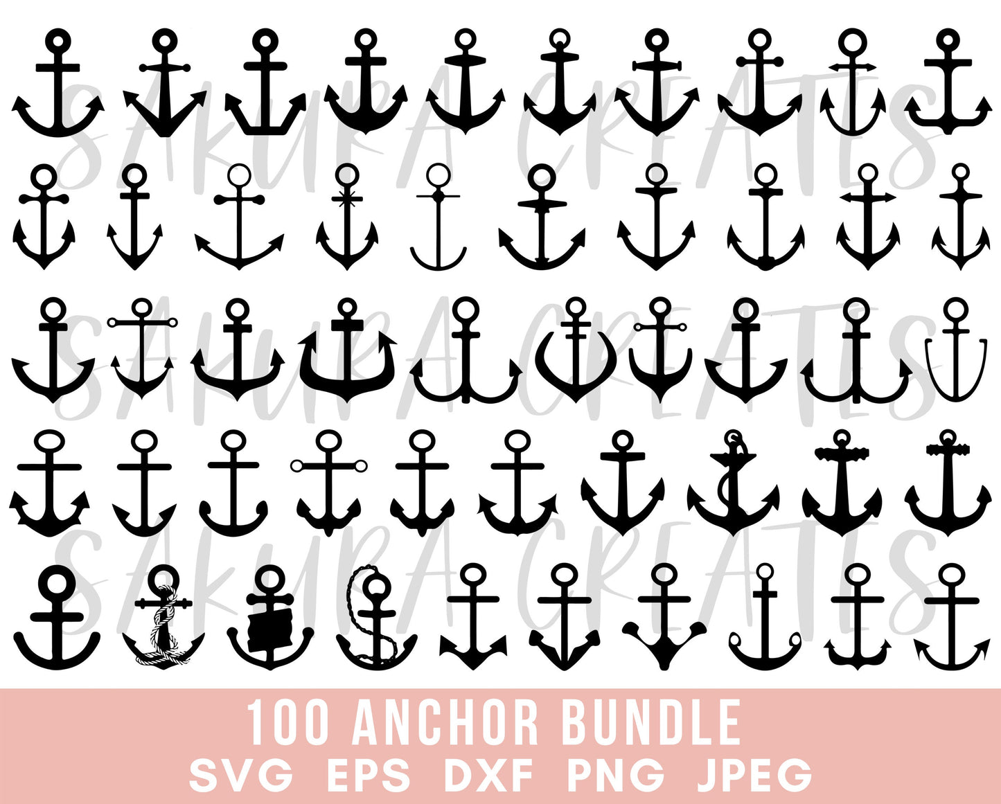 Anchor SVG Bundle Anchor Clipart Anchor Cut File Anchor Silhouette Anchor Decal Anchor Vector Nautical Svg files for Cricut Commercial Use