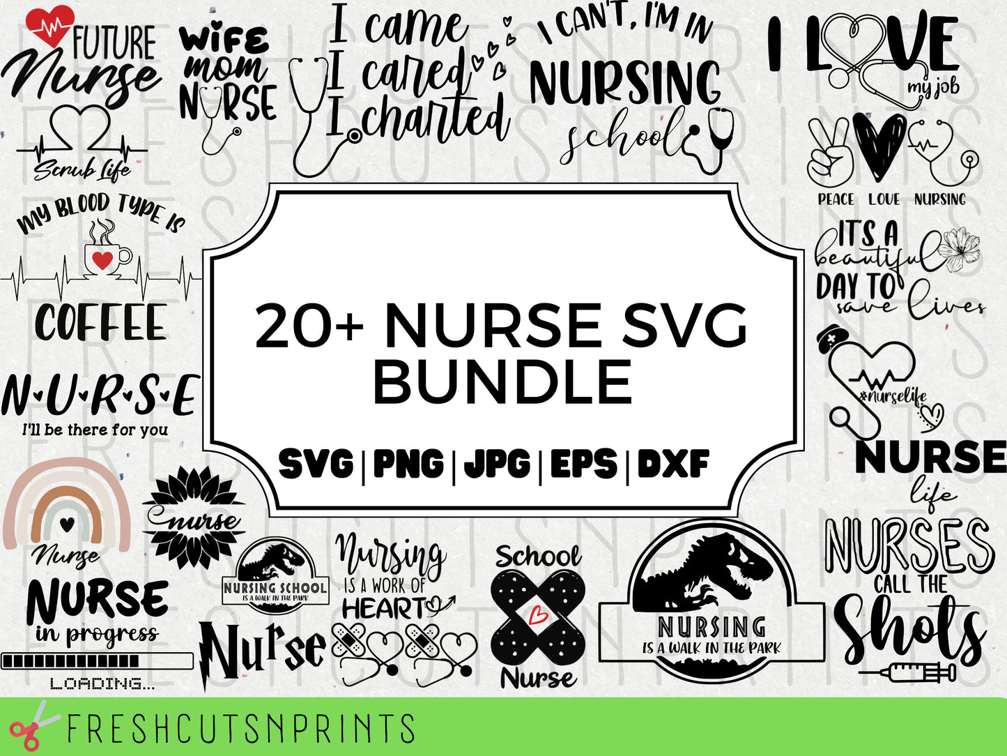 20+ Nurse SVG Bundle, Nurse Quotes svg, Doctor svg, Nurse svg heart, Nurse life, Stethoscope, Cut files for Cricut, Nursing School svg