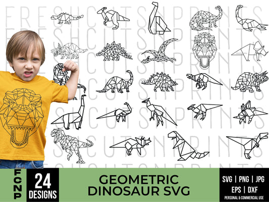 24 Geometric Dinosaur svg bundle, Dinosaur wall art, Dinosaur decal, Dinosaur clipart, T rex svg, dinosaur png, Dinosaur cut file, Dino art