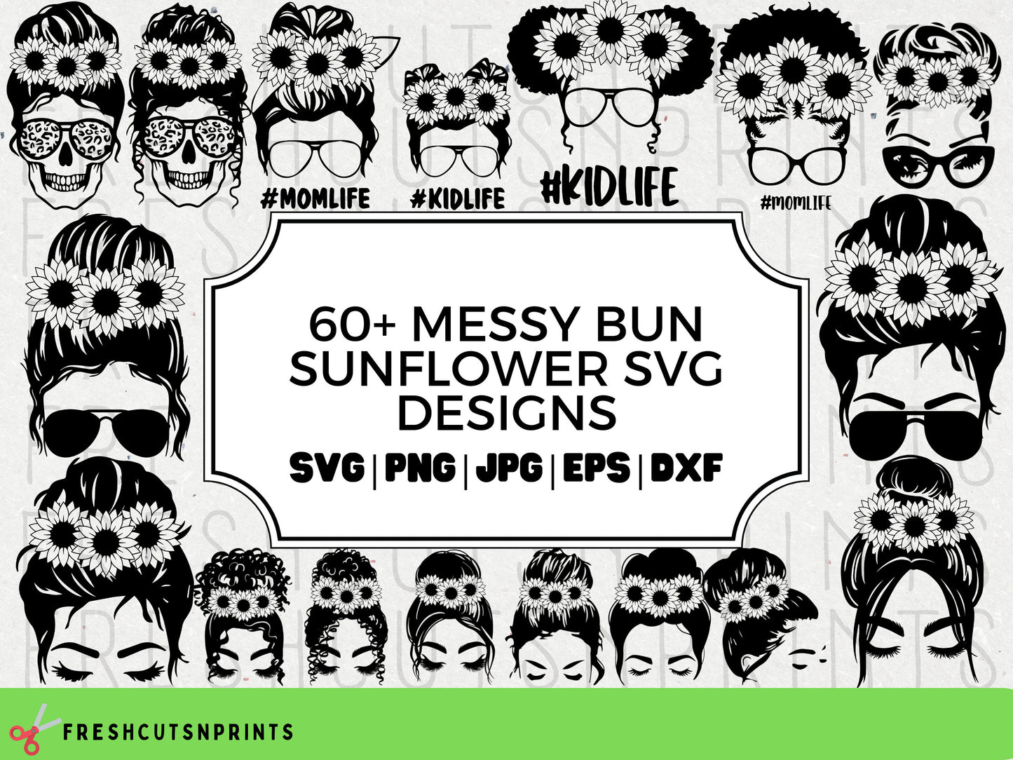 60+ Messy Bun Sunflower SVG, Messy bun svg, Momlife svg, Best mom svg, Mothers Day svg, Sunflower Lover svg, Sunflower designs, Mommy svg