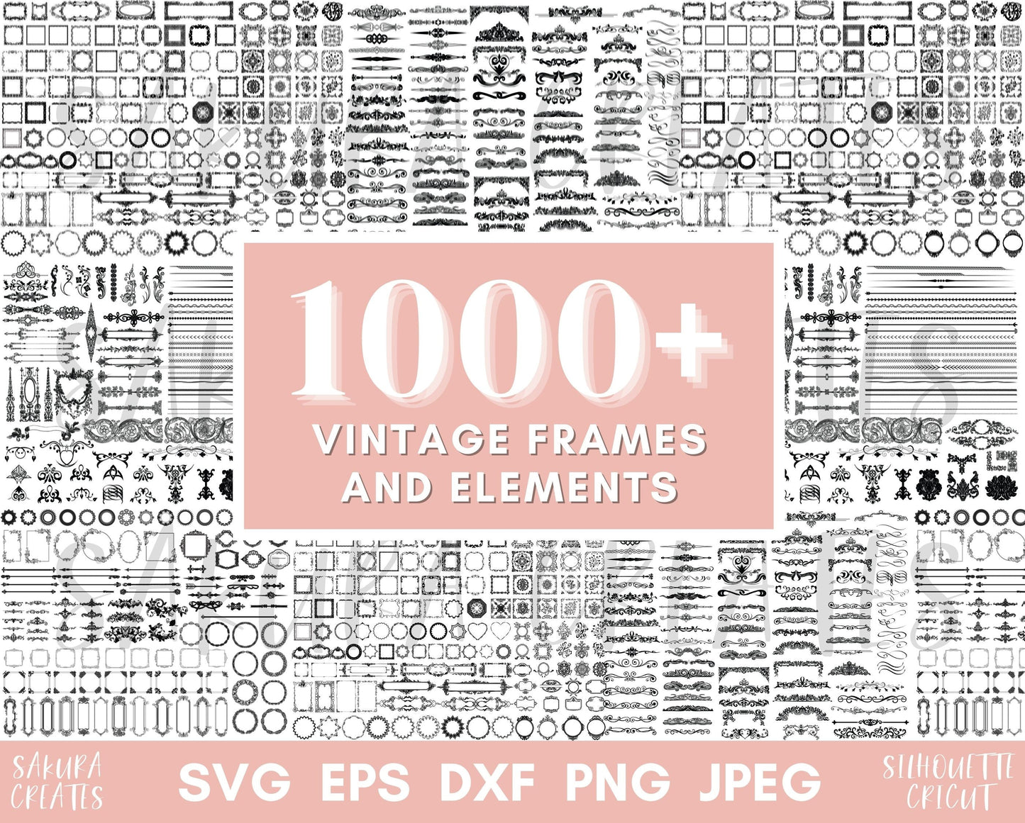 1000+ Decorative Elements SVG Ornaments Svg Flourishes Svg Swirls Svg Text Divider Svg Borders Svg Decoration Frame Svg files for Cricut