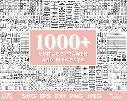 1000+ Decorative Elements SVG Ornaments Svg Flourishes Svg Swirls Svg Text Divider Svg Borders Svg Decoration Frame Svg files for Cricut