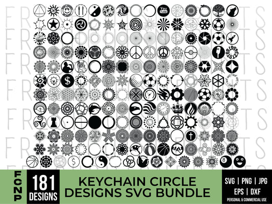 180+ Keychain SVG Bundle , Round Pattern SVG, Keychain cut file, Keychain Background svg, Keyring svg, Circle pattern svg, commercial use