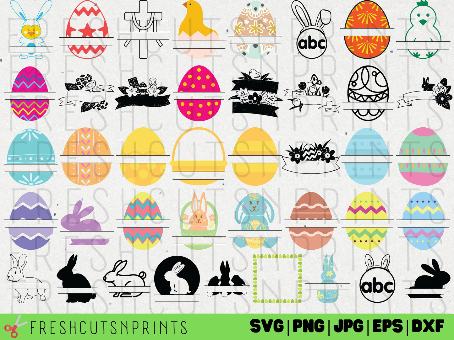 41 Easter Monogram SVG Bundle, Easter Monograms, Easter SVG, Split Monogram svg, Easter Vector Art, Easter Designs svg, Easter Egg svg