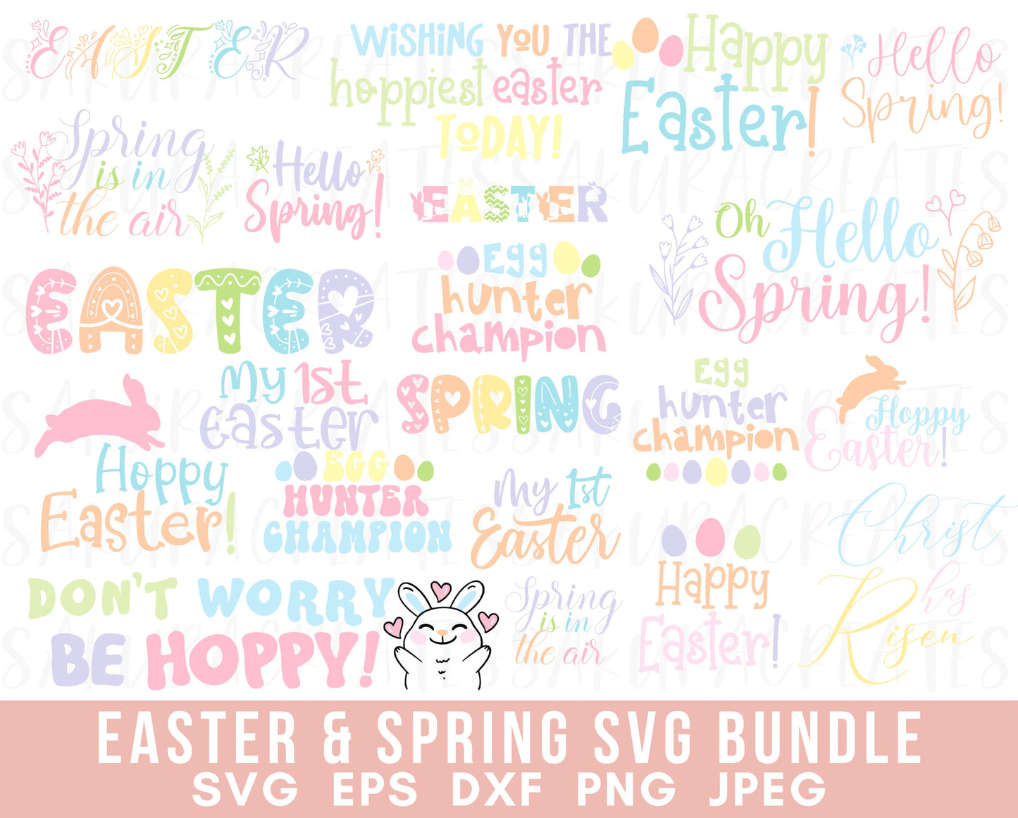 150 Easter SVG Bundle Easter bundle Spring Easter Silhouette Easter Cricut Bunny clipart egg Clipart easter vector bunny svg file for cricut