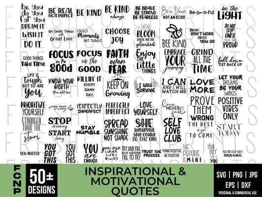 59 Inspirational SVG Bundle, Motivational svg, Inspirational quotes, Motivational sayings, svg files for cricut, cameo designs, silhouette